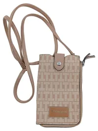 Tamaris Handytasche Umhängetasche Damen Beige Crossbody Monogram 1