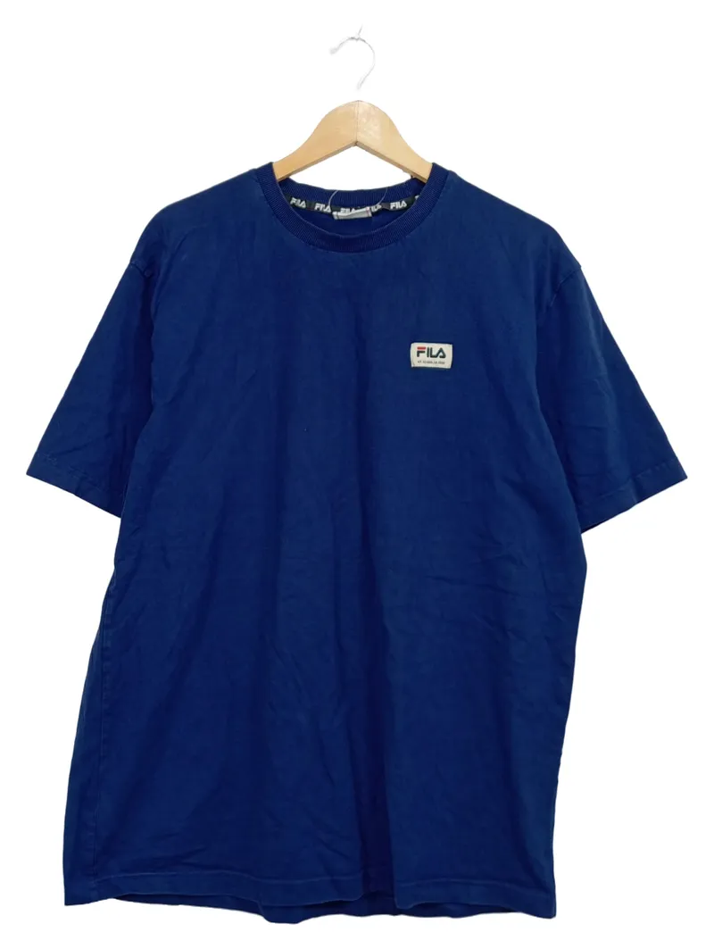 FILA T-Shirt Herren Blau Gr. XL Kurzarm Sport Logo 1