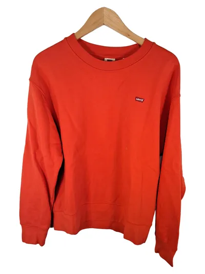 Levi's Sweatshirt Damen Gr. S Orange Rundhals Casual Baumwolle