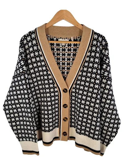 Barbour Modern Heritage Francesca Strickjacke Damen Gr. 42 Beige Schwarz Wolle