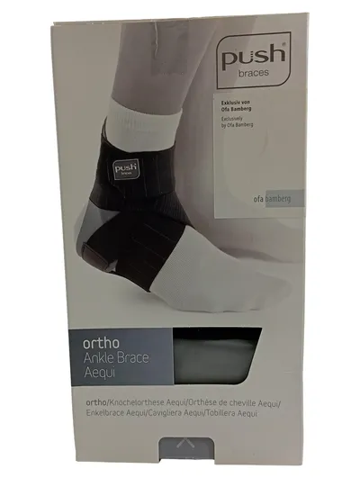 Push Braces Ortho Ankle Brace Aequi Fußgelenk Bandage Gr. 31-34 Schwarz