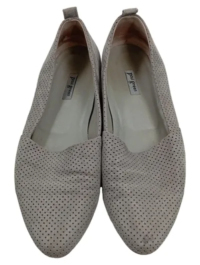 Paul Green Damen Ballerinas Gr. 39 Grau Leder perforiert Slip-On