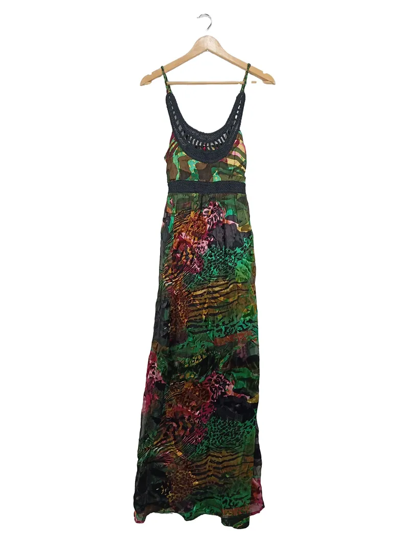Desigual Damen Maxikleid Cirque du Soleil Gr. 36/S Boho Tropical 1