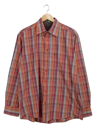 Centerline Herren Freizeithemd kariert Langarm Gr. L rot-orange