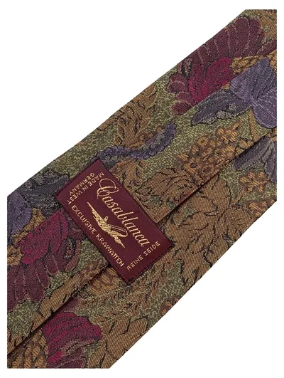 Casablanca Krawatte Herren Seide Blumenmuster Vintage Made in West Germany