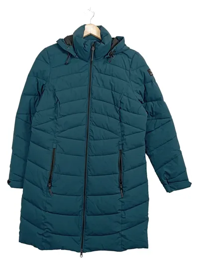 Deerberg Steppmantel Damen Gr. 40 Petrol Outdoor Wintermantel Kapuze