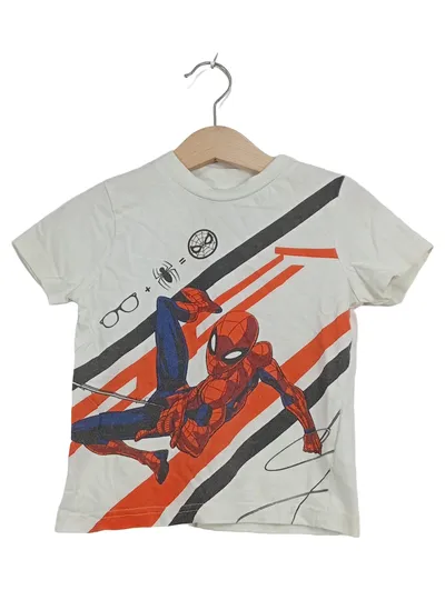 Marvel Spiderman Kinder T-Shirt Fanshirt Gr. 86/92 Weiß Kurzarm