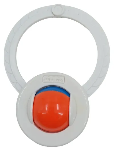Fisher-Price Greifling Baby Rassel Ring Spielzeug Weiß Orange Blau