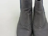 BOXX Chelsea Boots Brogue Stiefelette Damen Gr. 40 Grau Leder 3