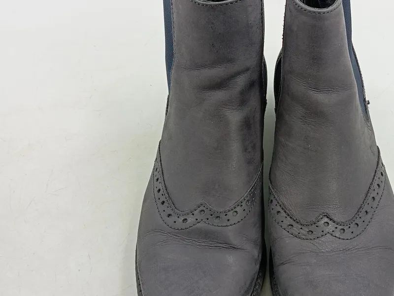 BOXX Chelsea Boots Brogue Stiefelette Damen Gr. 40 Grau Leder 3