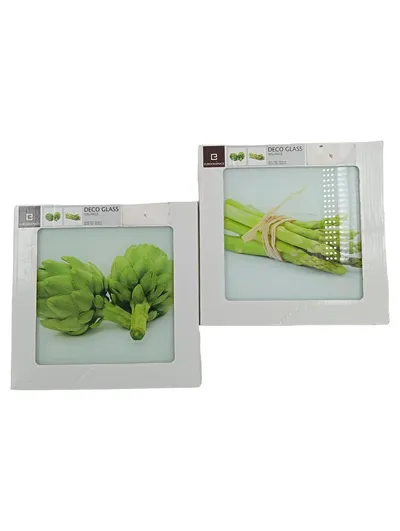 EuroGraphics Deco Glass Schneidebrett Glas Artischocke Spargel 20x20cm