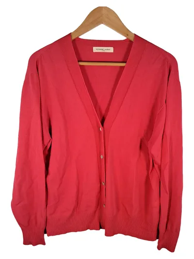 Alexandre Laurent Strickjacke Damen Gr. 40 Rot V-Ausschnitt Cardigan