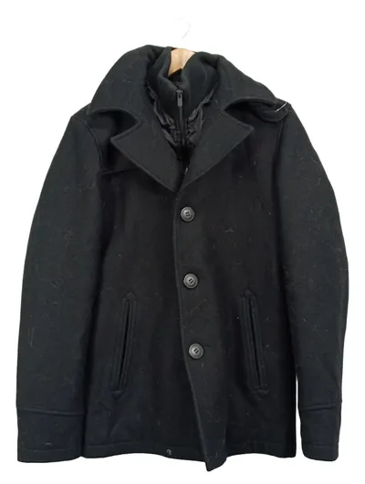 Jack & Jones Herren Übergangsmantel Gr. S Schwarz Wolle Klassisch