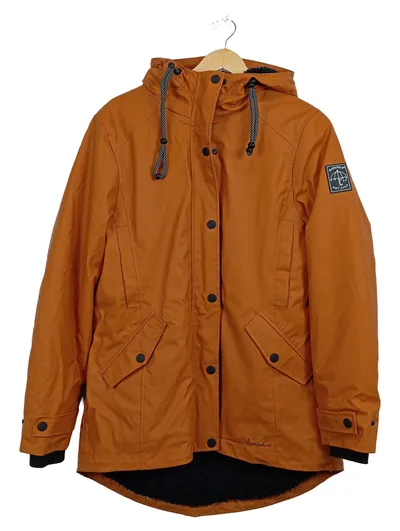 Navahoo Damen Regenjacke Parka Gr. M Orange Kapuze gefüttert
