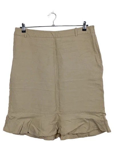 Marc O'Polo Damen Leinenrock Faltenrock Beige Gr. 42/XL Volant