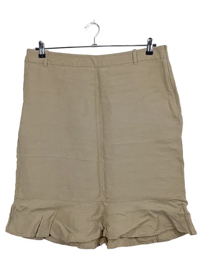 Marc O'Polo Damen Leinenrock Faltenrock Beige Gr. 42/XL Volant