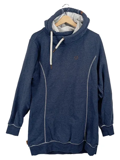 Alife & Kickin Damen Kapuzenpullover Hoodie Gr. XL Blau Meliert