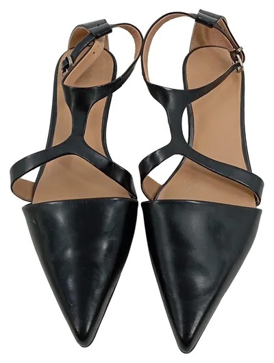 Sam Edelman Damen Slingback Ballerinas Schwarz Gr. 39 Spitze Leder