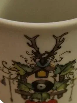 Käfer Porzellan Tasse Kuckucksuhr Motiv Weiß 8.5 cm