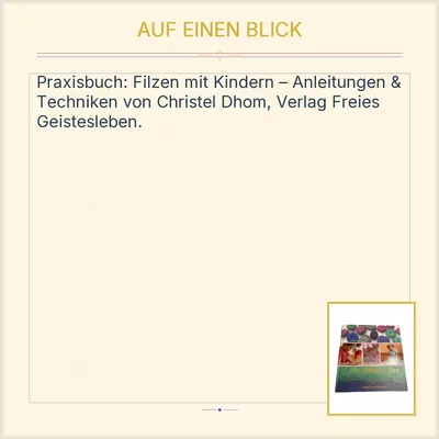 Mit Kindern filzen - Christel Dhom | Hobbybuch Filzen Basteln