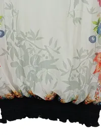 Desigual Damen Bluse Shirt Blumenmuster Gr. S weiß bunt Boho 4