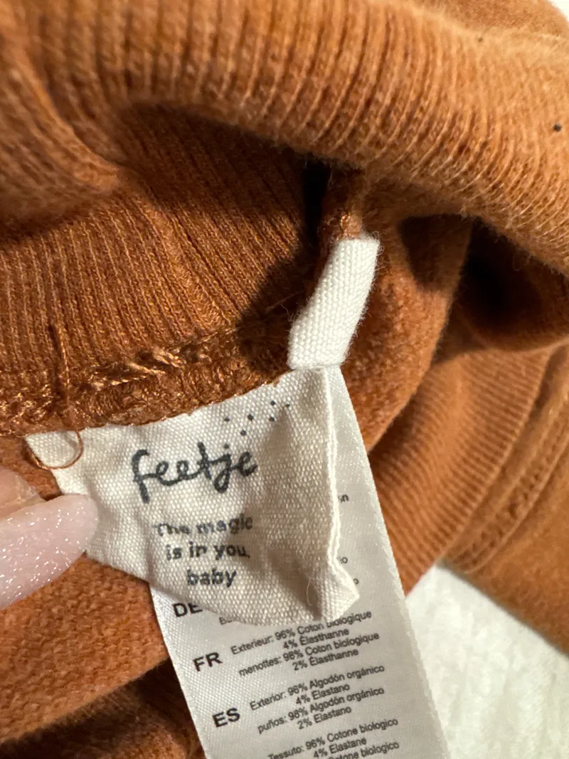 Feetje Jogginghose Baby Gr. 68 Orange Streifen Bio-Baumwolle 5