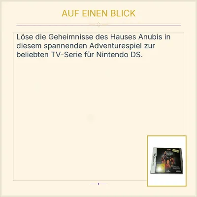 Das Haus Anubis - Das Geheimnis des Osiris Nintendo DS Adventure Spiel