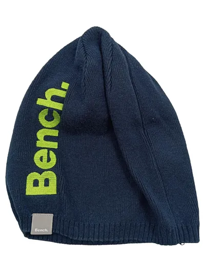 Bench. Mütze Beanie Blau Logo Schriftzug Streetwear