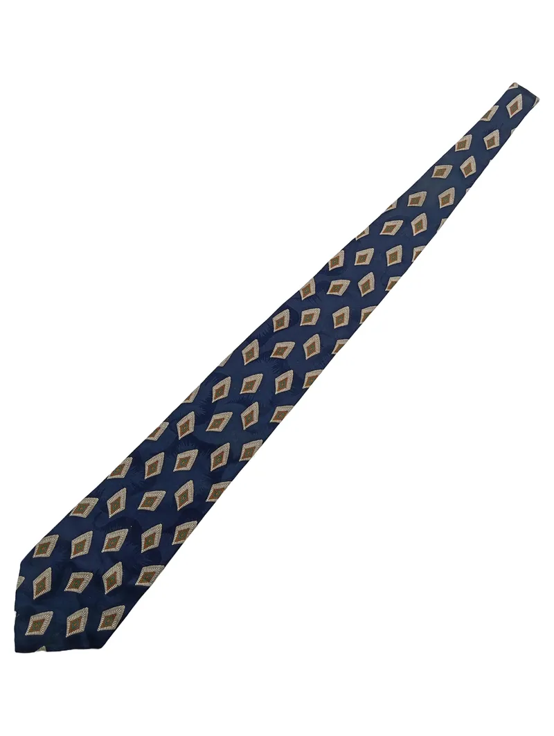 Atwardson Herren Krawatte Seide Blau Rautenmuster Klassisch Business 140cm 1