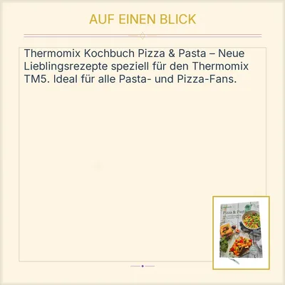 Thermomix Pizza & Pasta Neue Lieblingsrezepte TM5 Kochbuch