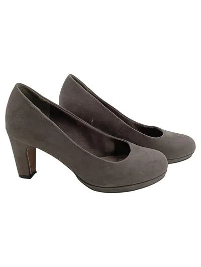 Tamaris Pumps Damen Grau Wildleder Optik Gr. 37 High Heel 8cm Klassisch