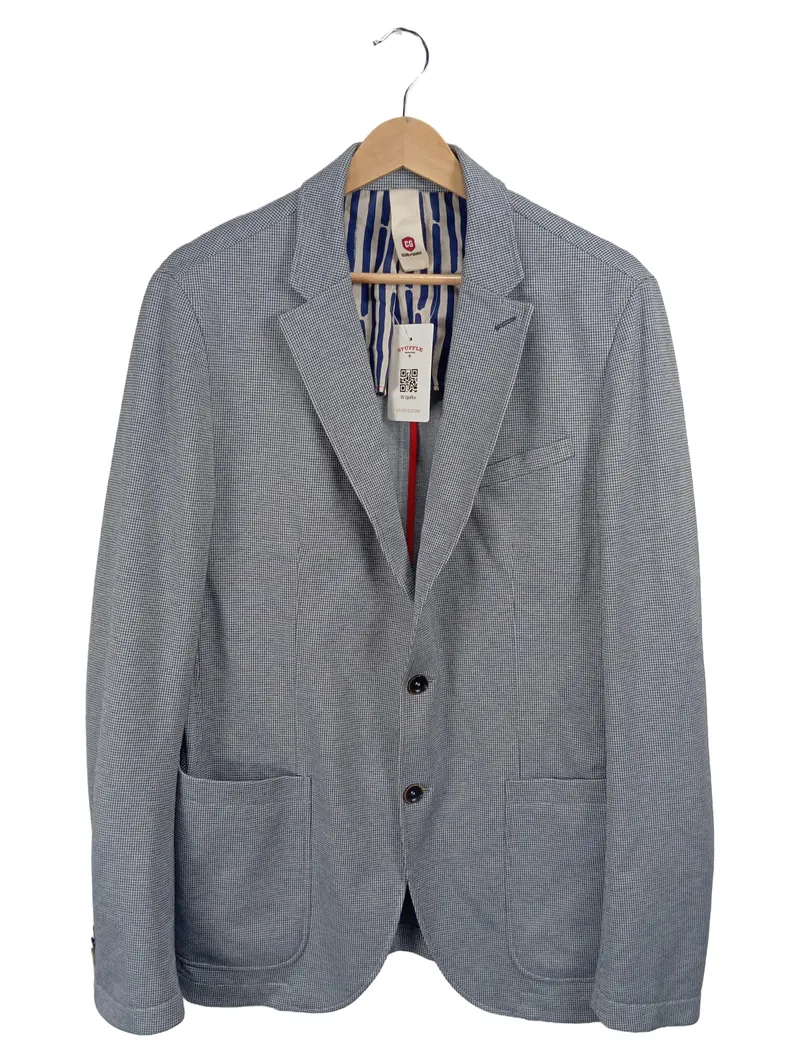 CG Club of Gents Sakko Herren Gr. 52 XL Grau Hahnentritt Business Blazer 1