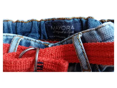 Mayoral Jeans Shorts Baby Mädchen Gr. 68 Blau mit Gürtel