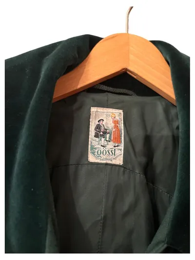 Gössl Salzburg Damen Mantel Gr. 38 Grün Trachten Doppelreihig Vintage