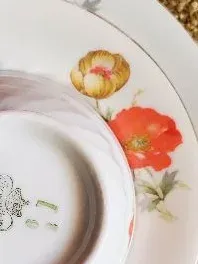 Bareuther Bavaria Porzellan Gedeck 3-tlg Tasse Untertasse Teller Mohn Blumen