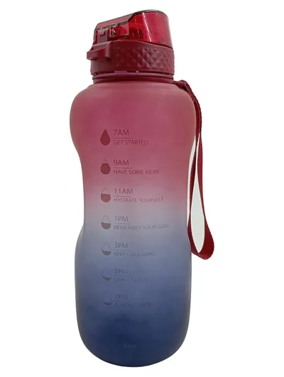 Gohippos Motivations Trinkflasche 2L BPA-frei Rot Blau Farbverlauf