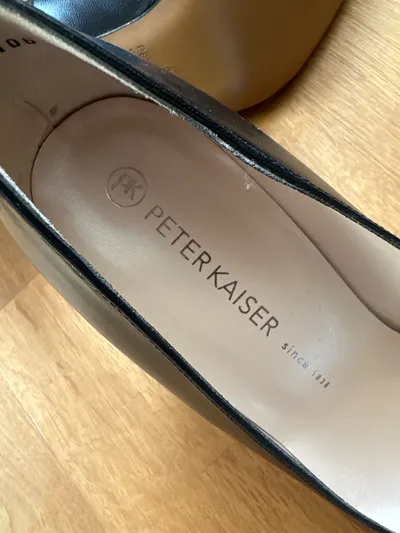 Peter Kaiser Pumps Damen Schwarz Leder Klassisch Gr. 40,5 Absatz 8cm