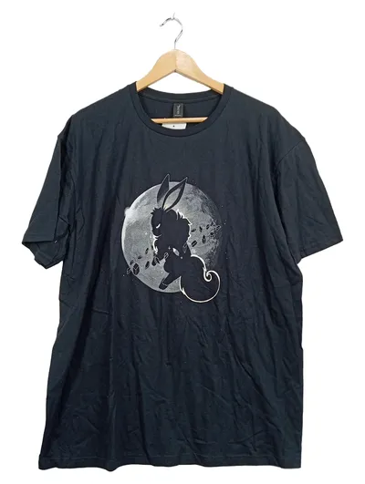 Gildan Softstyle Herren T-Shirt Schwarz Grafik-Print Gr. XL