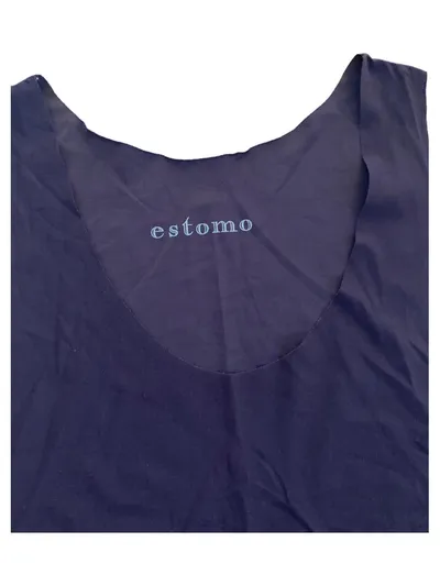 ESTOMO Damen Top Unterhemd Blau Gr. S Basic Viskose