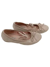 DooDogs Ballerinas Kinder Mädchen Gr. 34 Beige Schleife Flach 1