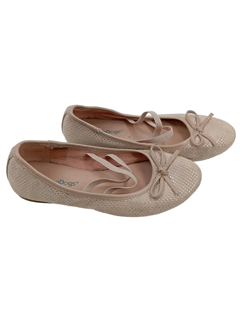 DooDogs Ballerinas Kinder Mädchen Gr. 34 Beige Schleife Flach 1