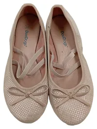 DooDogs Ballerinas Kinder Mädchen Gr. 34 Beige Schleife Flach 2