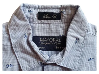 Mayoral Hemd Kurzarm Jungen 68 Blau Fahrradmuster Slim Fit Baby