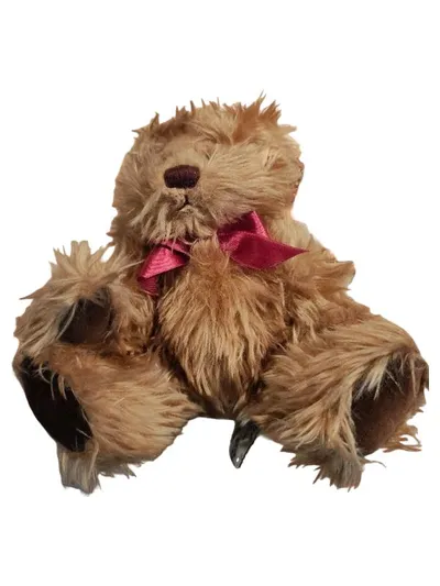 Russ Berrie Gregory Teddybär Kuscheltier Braun mit Schleife 20cm Vintage