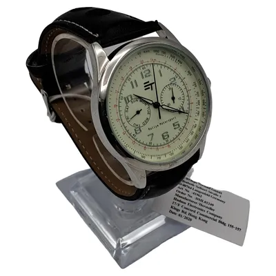 EUROTOPS Herren Armbanduhr Rallye Motorsport Schwarz Leder Chronograph
