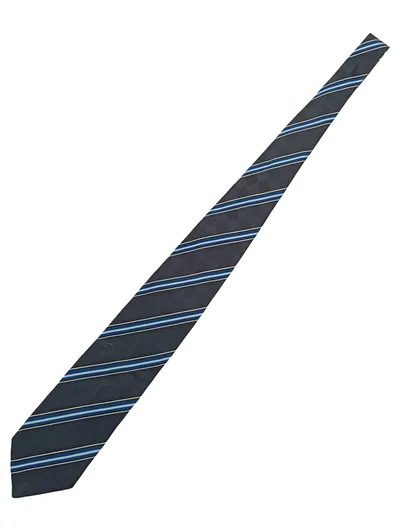 Daniel Hechter Krawatte Herren Seide gestreift Blau Grau Business 150cm