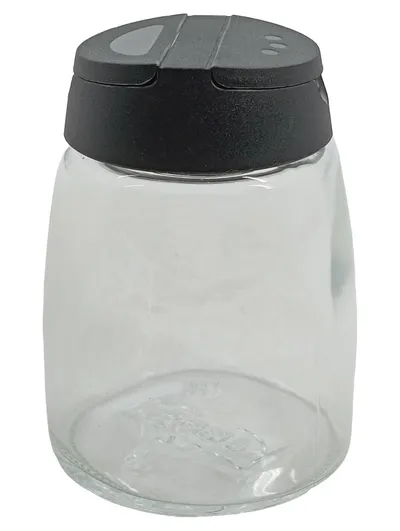 IKEA Gewürzglas Streuer Glasdose mit Streudeckel Schwarz 150ml 8cm