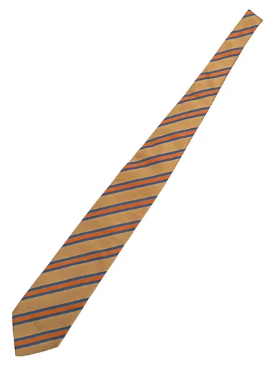 Andrew's Ties Herren Krawatte Seide gestreift Beige Orange Blau 147cm