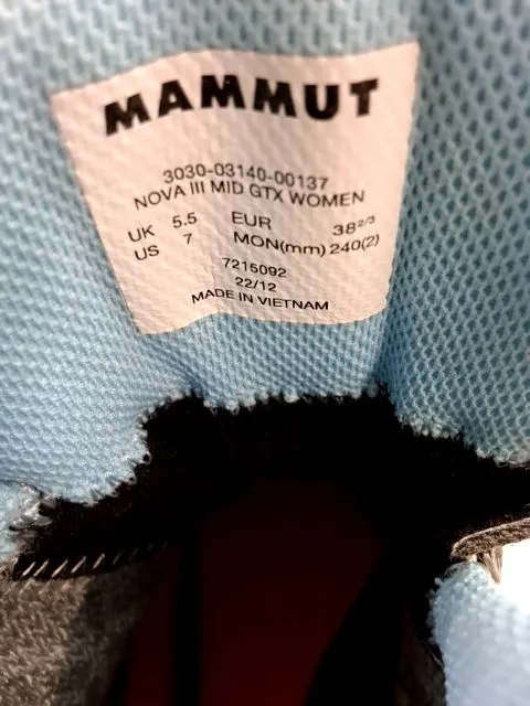 Mammut Nova III Mid GTX Damen Wanderschuhe Gore-Tex Gr. 38⅔ Grau Leder 4