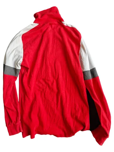 Mäser Herren Kapuzenpullover Gr. 54/XXL Rot Weiß Sportlich Reißverschluss